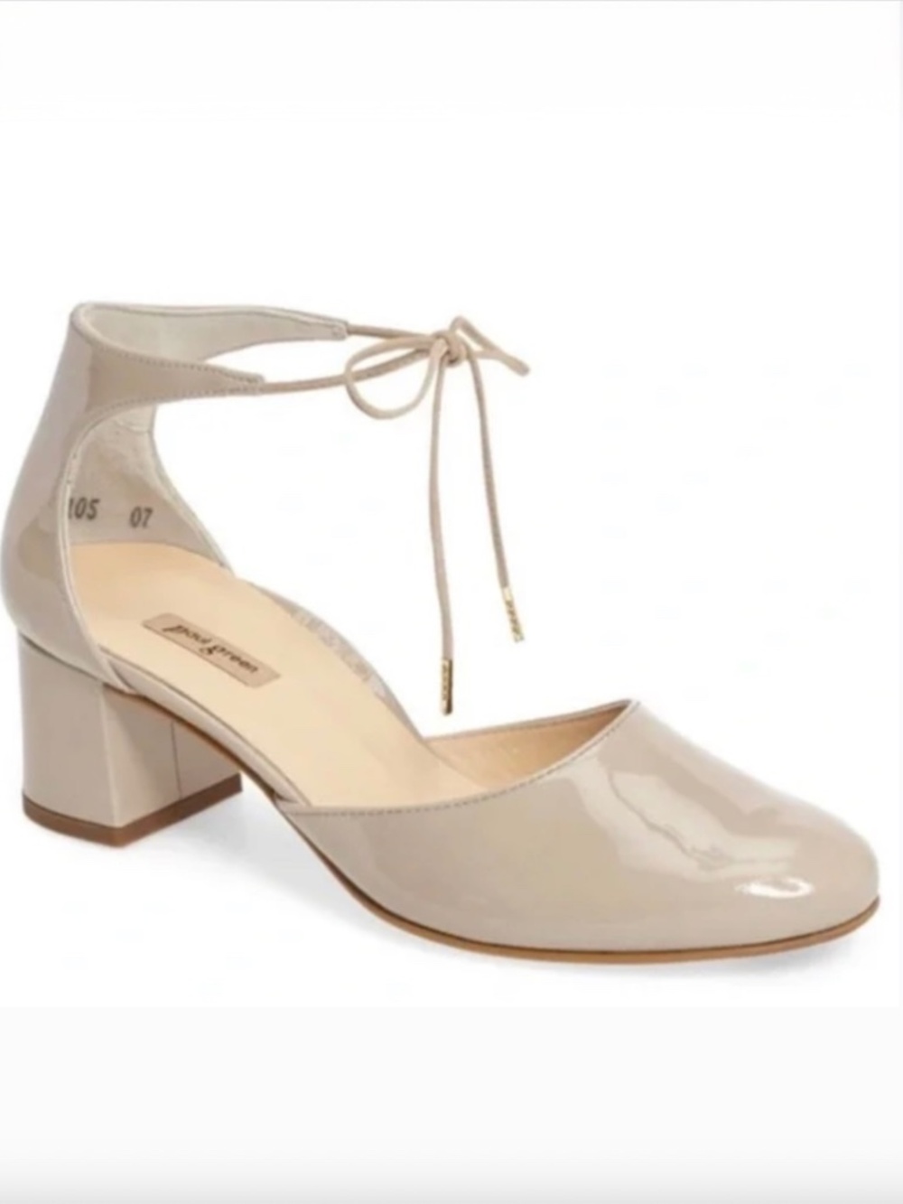 Paul Green Molly Nude Greige Patent Leather Pumps 6.5/9 Comfort shoe